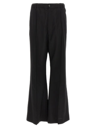 Black Virgin Wool Casual Pants