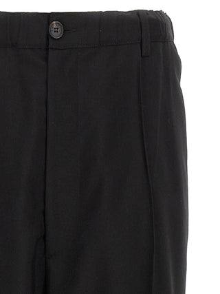 Black Virgin Wool Casual Pants