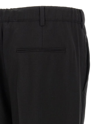 Black Virgin Wool Casual Pants