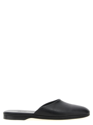 Black Calfskin Mules