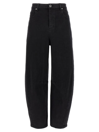 Jeans de algodón negro de talle alto
