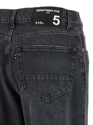 Gray Cotton Straight-Leg Jeans