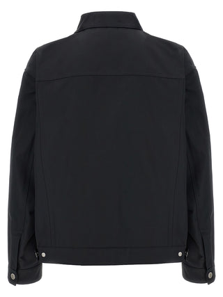 Black Polyester Full-Length Jacket