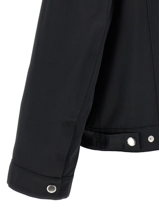 Black Polyester Full-Length Jacket