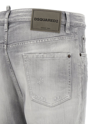 Gray Cotton Straight-Leg Jeans