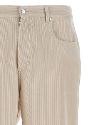White Cotton Casual Pants
