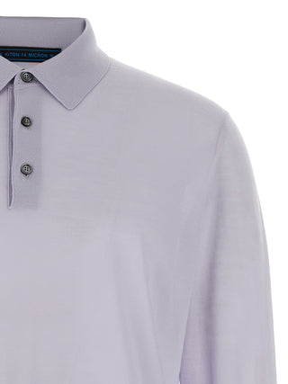 Blue Wool Polo Shirt
