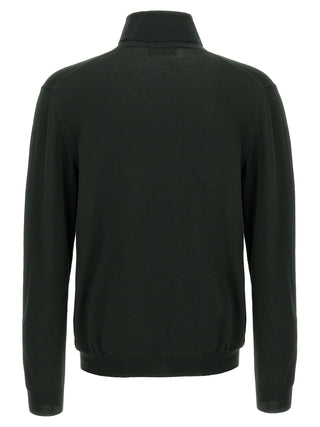 Bicolor Virgin Wool Cardigan
