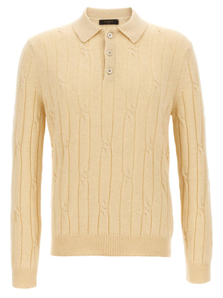 Beige Virgin Wool Polo Shirt