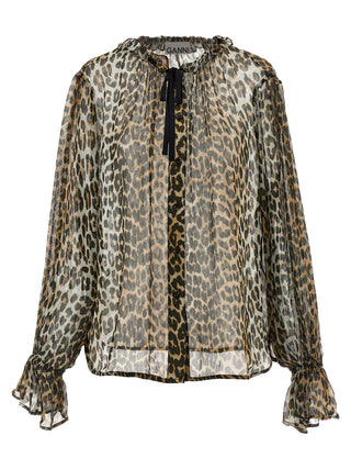 Blusa de viscosa marrón