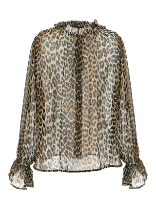 Blusa de viscosa marrón