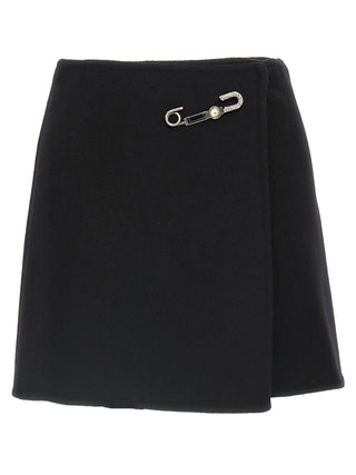 Black Virgin Wool Long Skirt