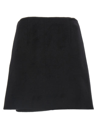 Black Virgin Wool Long Skirt