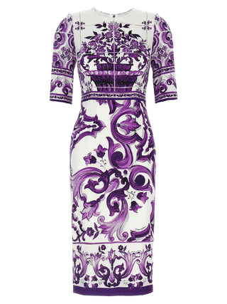 Purple Silk Midi Dress