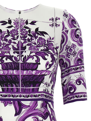 Purple Silk Midi Dress