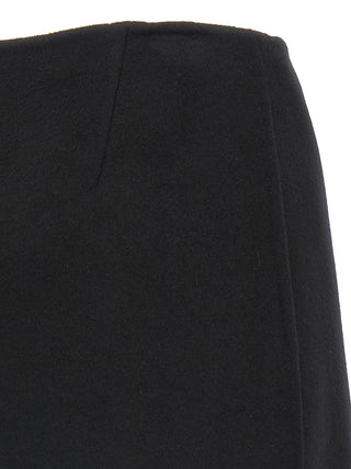 Black Virgin Wool Long Skirt