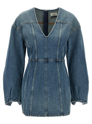 Blue Cotton Short Dress
