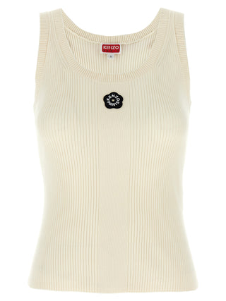 White Viscose Sleeveles T-Shirt