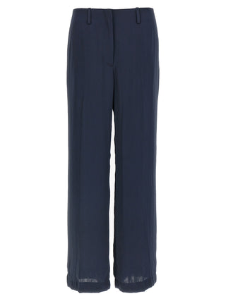Pantalones casuales de poliéster azul