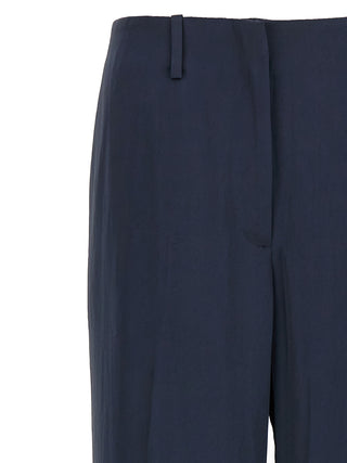Pantalones casuales de poliéster azul