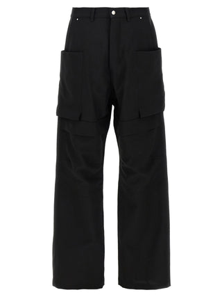 Black Virgin Wool Cargo Pants