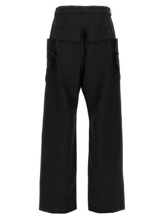 Black Virgin Wool Cargo Pants
