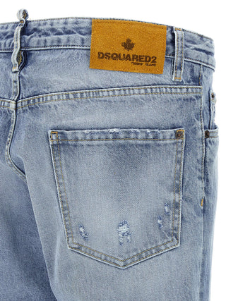 Blue Cotton Skinny Jeans