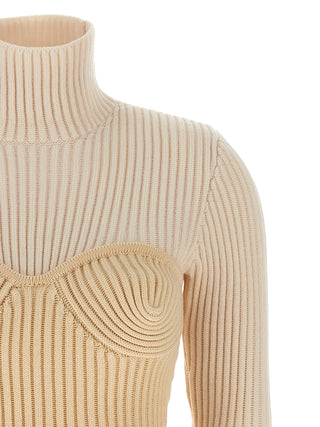 Beige Merino Wool Cardigan
