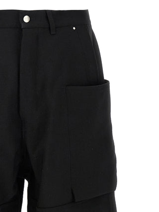 Black Virgin Wool Cargo Pants