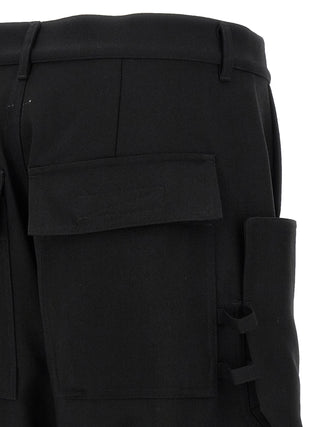 Black Virgin Wool Cargo Pants