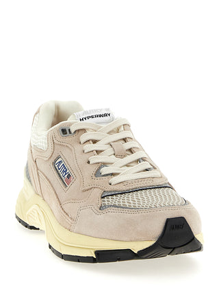 Zapatillas deportivas beige de piel de vaca