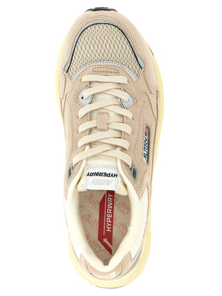 Zapatillas deportivas beige de piel de vaca