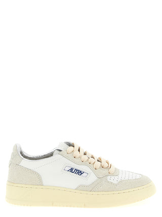 Beige Cowhide Low Top Sneakers