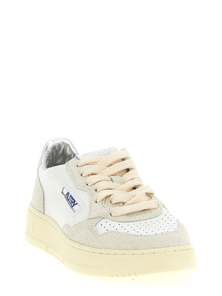 Beige Cowhide Low Top Sneakers