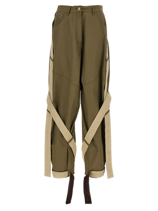Bicolor Cotton Cargo Pants