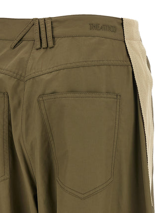 Bicolor Cotton Cargo Pants