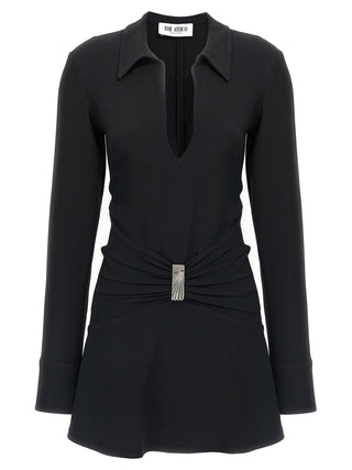 Black Marabou Short Dress
