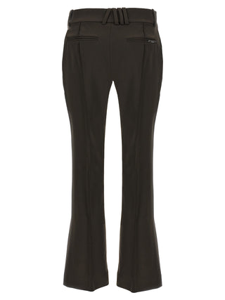 Brown Virgin Wool Flared Pants