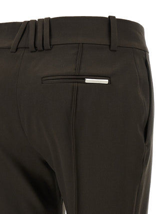 Brown Virgin Wool Flared Pants