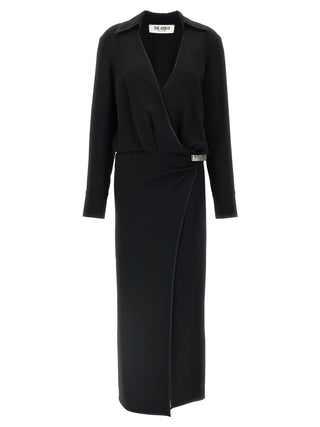 Black Marabou Midi Dress