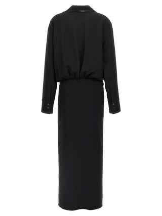 Black Marabou Midi Dress