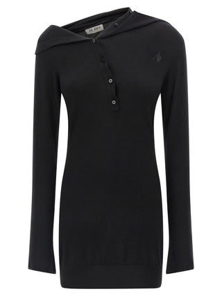 Black Virgin Wool Short Dress