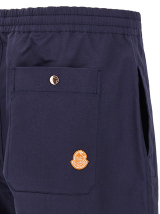 Blue Cotton Casual Pants
