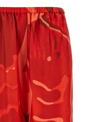 Multicolor Silk Casual Pants