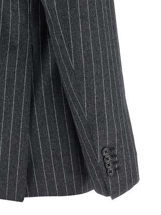 Traje de dos piezas gris de lana virgen