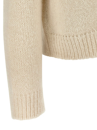 White Alpaca Leather Cardigan