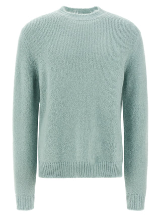 Blue Alpaca Leather Cardigan