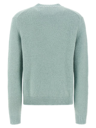 Blue Alpaca Leather Cardigan
