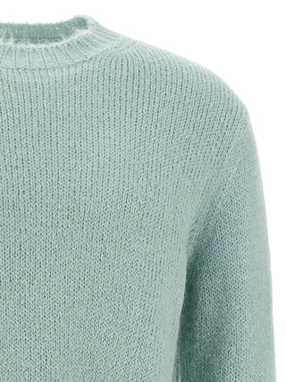 Blue Alpaca Leather Cardigan