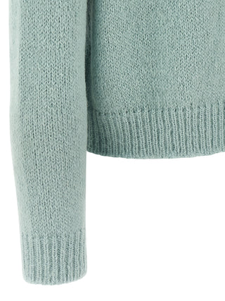 Blue Alpaca Leather Cardigan